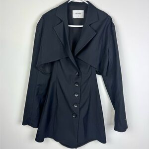Our Hour Black Blazer Trench Short Dress with Cutout Back Medium